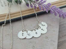 Load image into Gallery viewer, Small Sterling Initial Disc Necklace / Personalized / Stamped/ Name
